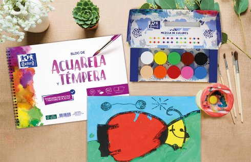 Oxford Bloc Pintura Acuarela Y Témpera 10h 300gr Espiral A4+ Liso Blanco