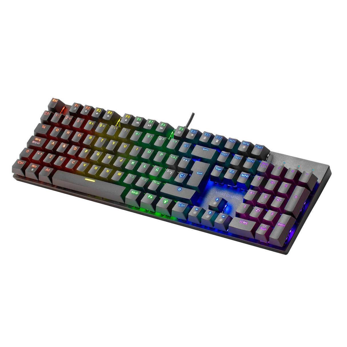 Teclado Italiano Mars Gaming Mk422 Negro Mecánico Gaming Rgb Antighosting Switch Mecánico Azul