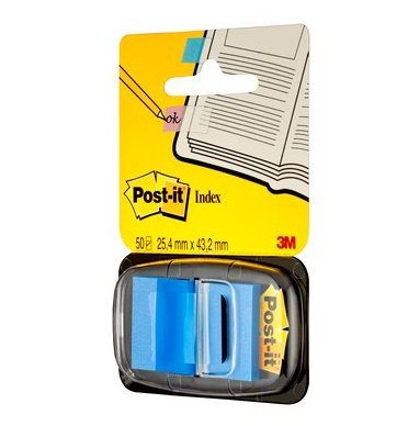 Marcador Index Mediano Post-It 3m Dispensador 50 Unidades Azul