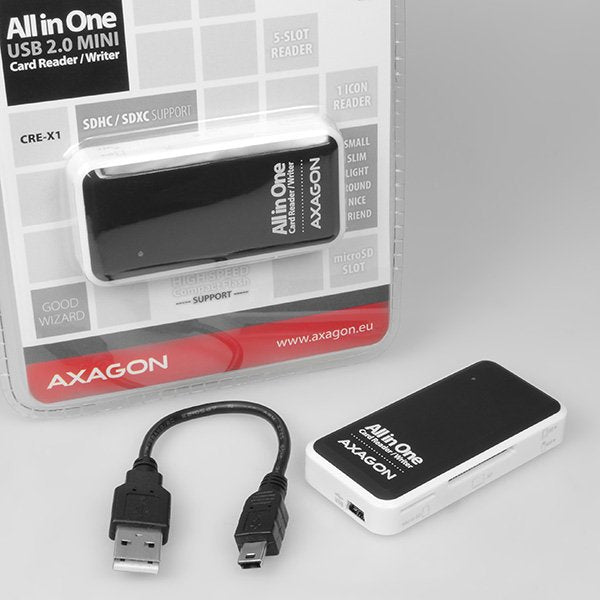 EAN 8595247901385 - Axagon CRE-X1 lector de tarjeta USB 2.0 Negro, Blanco imagen 4