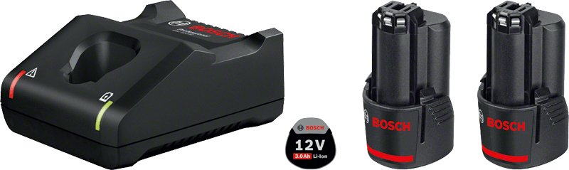 Juego De Iniciación Bosch 2 X Gba 12v 3.0ah + Gal 12v-40 Professional Negro