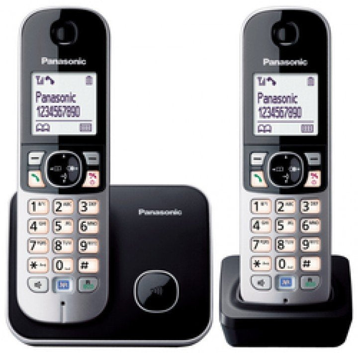 Panasonic Kx-Tg6812gb Teléfono Teléfono Dect Negro Identificador De Llamadas