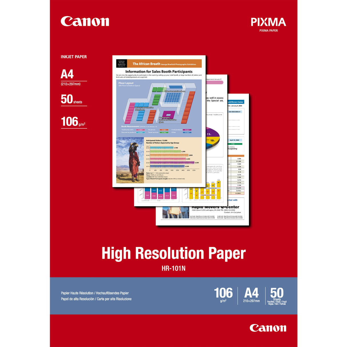 Papel Canon 1033a002 Hr-101 A4 50 Hojas