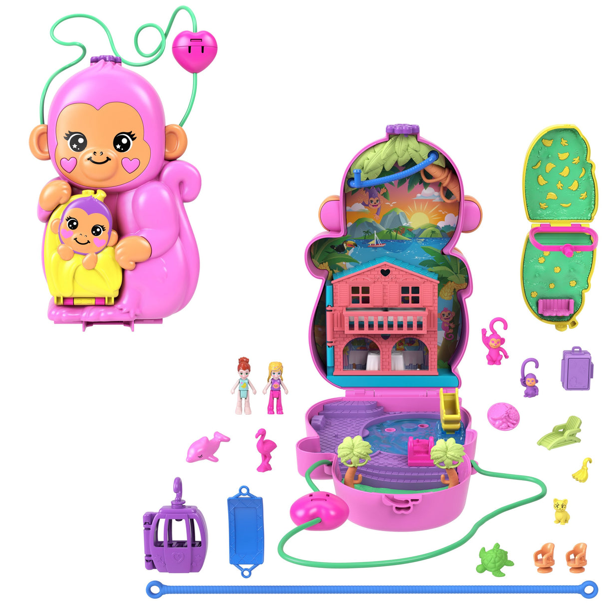 Cofre Bolso Mama Mono Y Bebe Polly Pocket