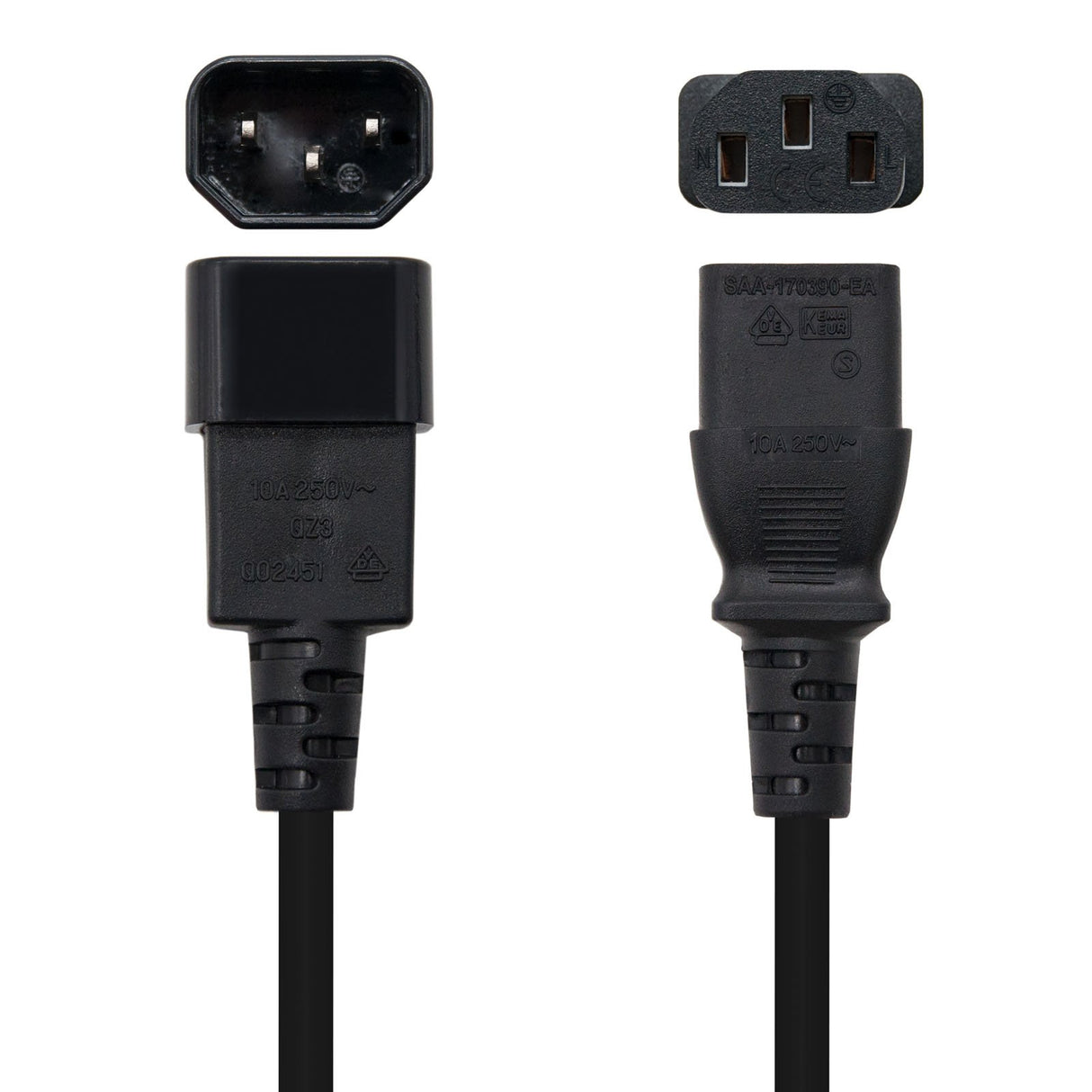 EAN 8433281005044 - Nanocable 10.22.0202 cable de transmisión Negro 1,5 m C14 acoplador C13 acoplador imagen 2