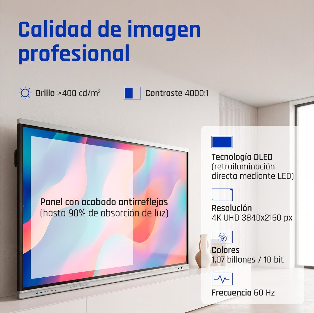 EAN 8435364318812 - iggual Orchid 75" Panel plano interactivo 190,5 cm (75") LED Wifi 400 cd / m² 4K Ultra HD Negro Pantalla imagen 5
