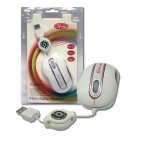 3free Mouse Mini Optico Usb Msm201/Wp Cable Retractil Blanco Rosa