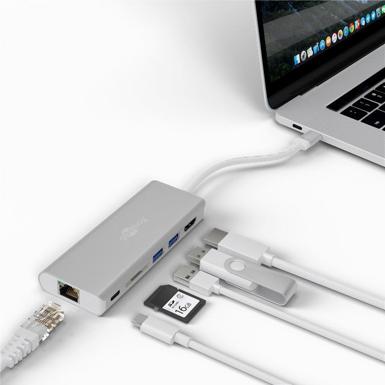 EAN 4040849767883 - Goobay 76788 base para portátil y replicador de puertos USB Tipo C Plata imagen 6