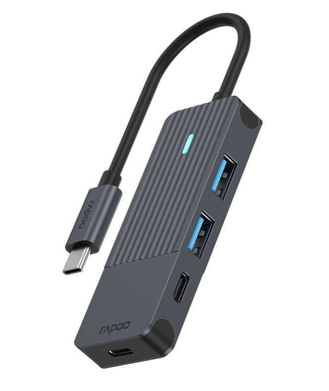 Rapoo Usb-C Hub Grey Usb-C To Usb-A And Usb-C