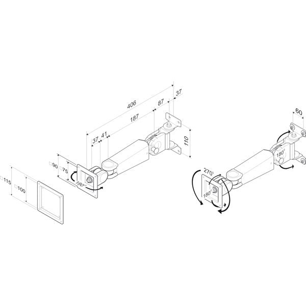 EAN 7611990149766 - ROLINE 17.03.1123 soporte para monitor Pared Blanco imagen 2