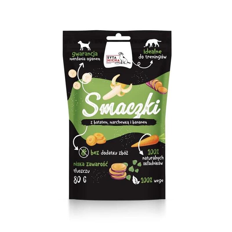 Delicia Para Perros Syta Micha Vege Smaczki Con Boniato, Zanahoria Y Plátano 80 G