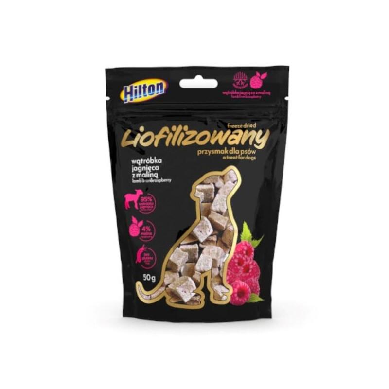 Delicias Liofilizadas Hilton Con Hígado De Cordero Y Frambuesa Para Perro 50g