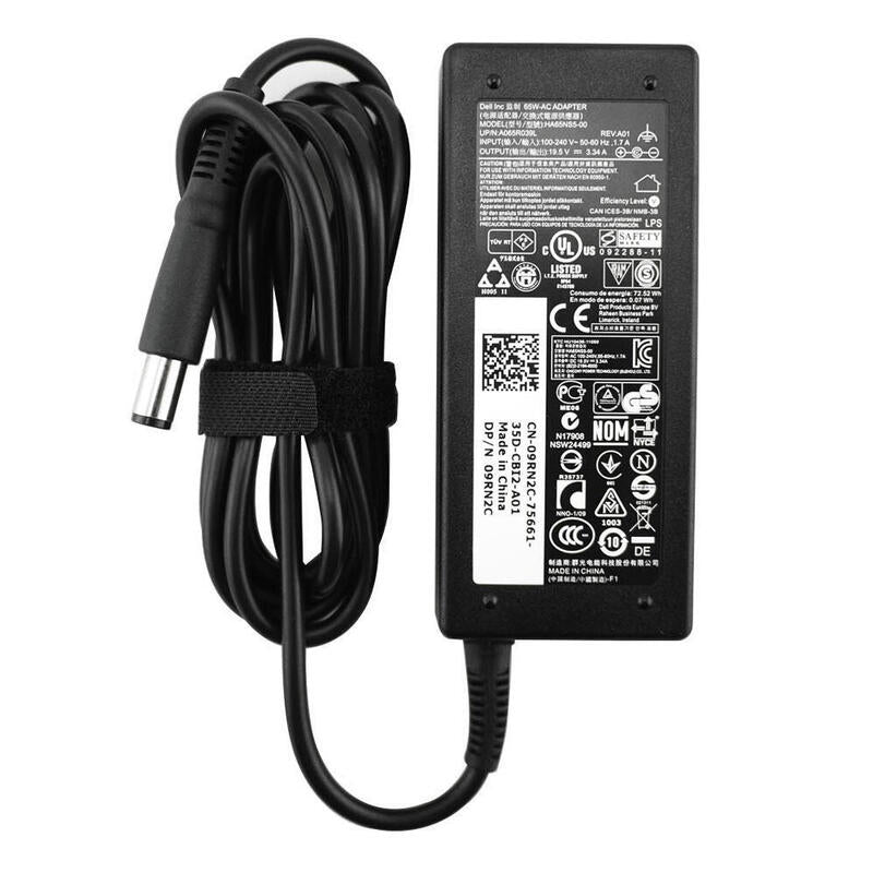 Dell Cargador 19.5v 3.34a 65w (7.4mmx5.0mm) Con Cable Alimentación Para New Style Pa-12 With Rounded Sides Pa-12-Jnkwd