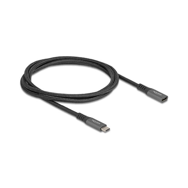 Delock 80022 Cable De Extensión Usb 10 Gbps Usb Type-C Macho A Hembra Pd 3.0 100 W 1 M Gris Metal