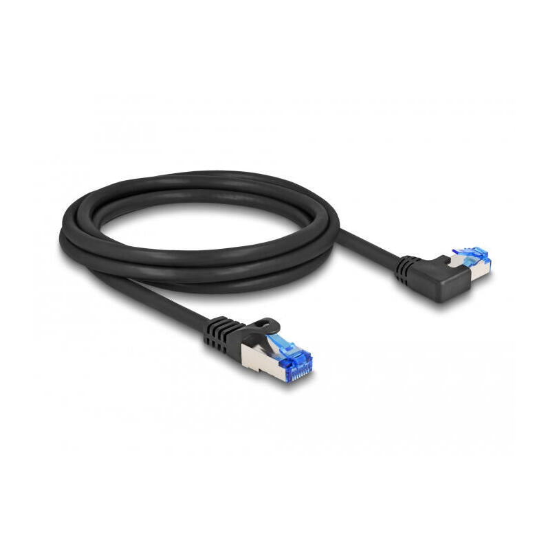 Delock 80219 Cable De Red Rj45 Cat.6a S/Ftp Recto / Acodado A La Izquierda 2 M Negro