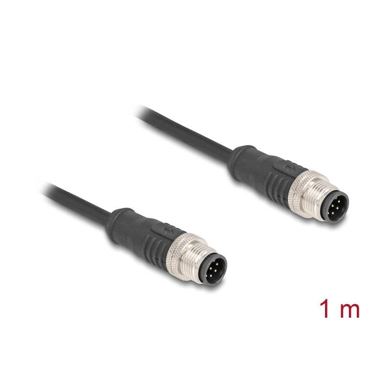 Delock 80806 Cable M12 Codificado A 8 Pin Macho A Macho Pvc 1 M