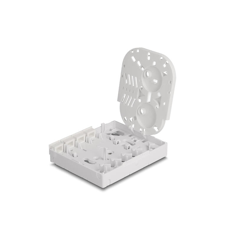 Delock 87890 Caja De Conexión De Fibra Óptica Ftth Para Montaje En Pared Para 4 X Sc Simplex O Lc Duplex Blanco