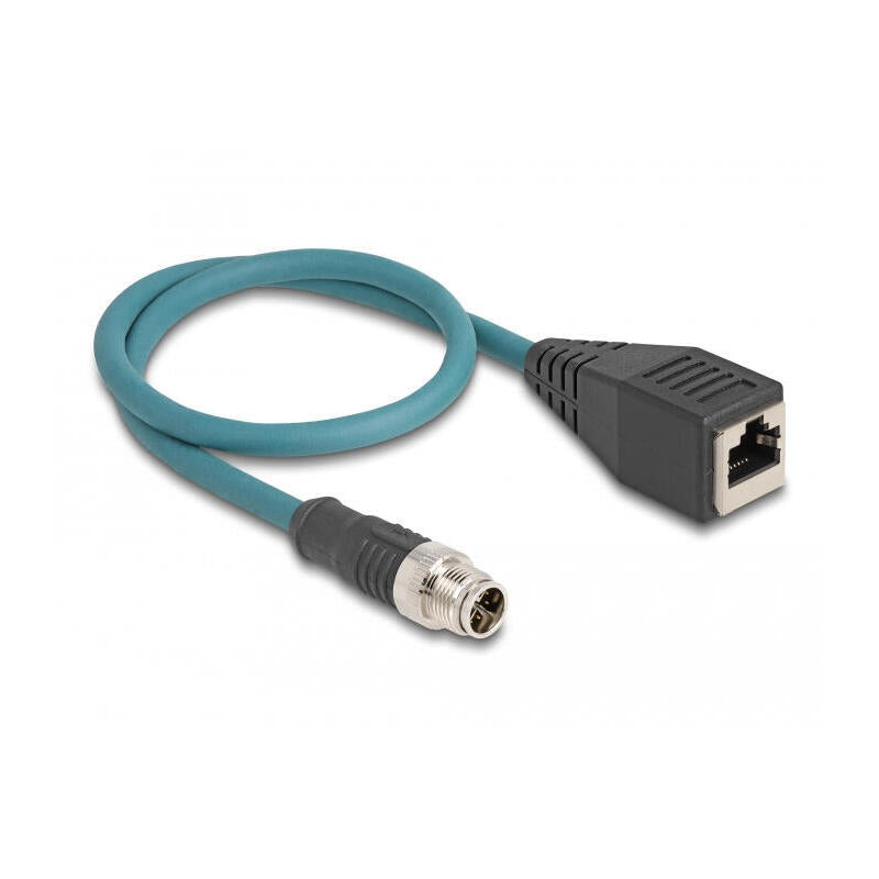 Delock Cable De Red M12 X-Kodiert 8 Pin Macho A Rj45 Hembra 50 Cm