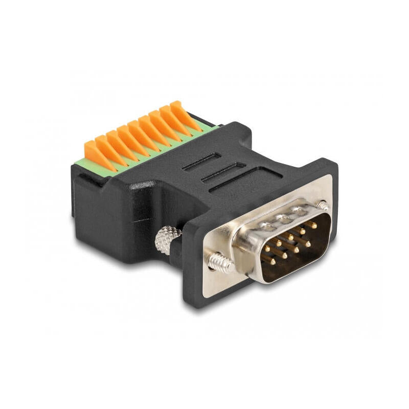 Delock D-Sub 9 St > Terminalblock Adapter Con Drucktaster
