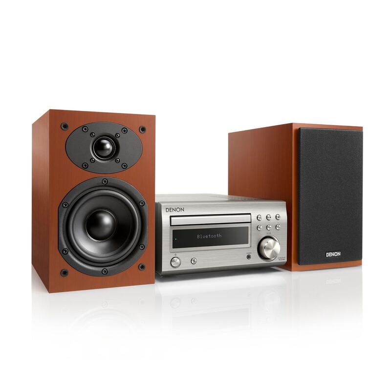 Denon Dm-41 Plata/Cereza Microcadena/Sistema Hi-Fi Con Cd/Bluetooth/Sintonizador Fm/Am