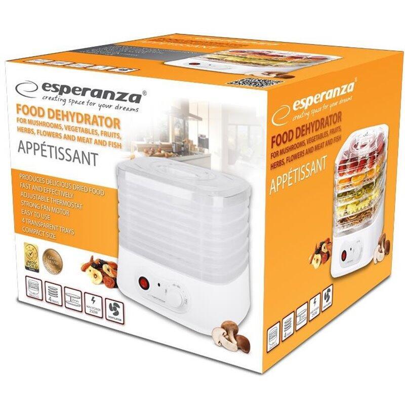 Deshidratador De Alimentos Esperanza 250 W Blanco Transparente Ekd004