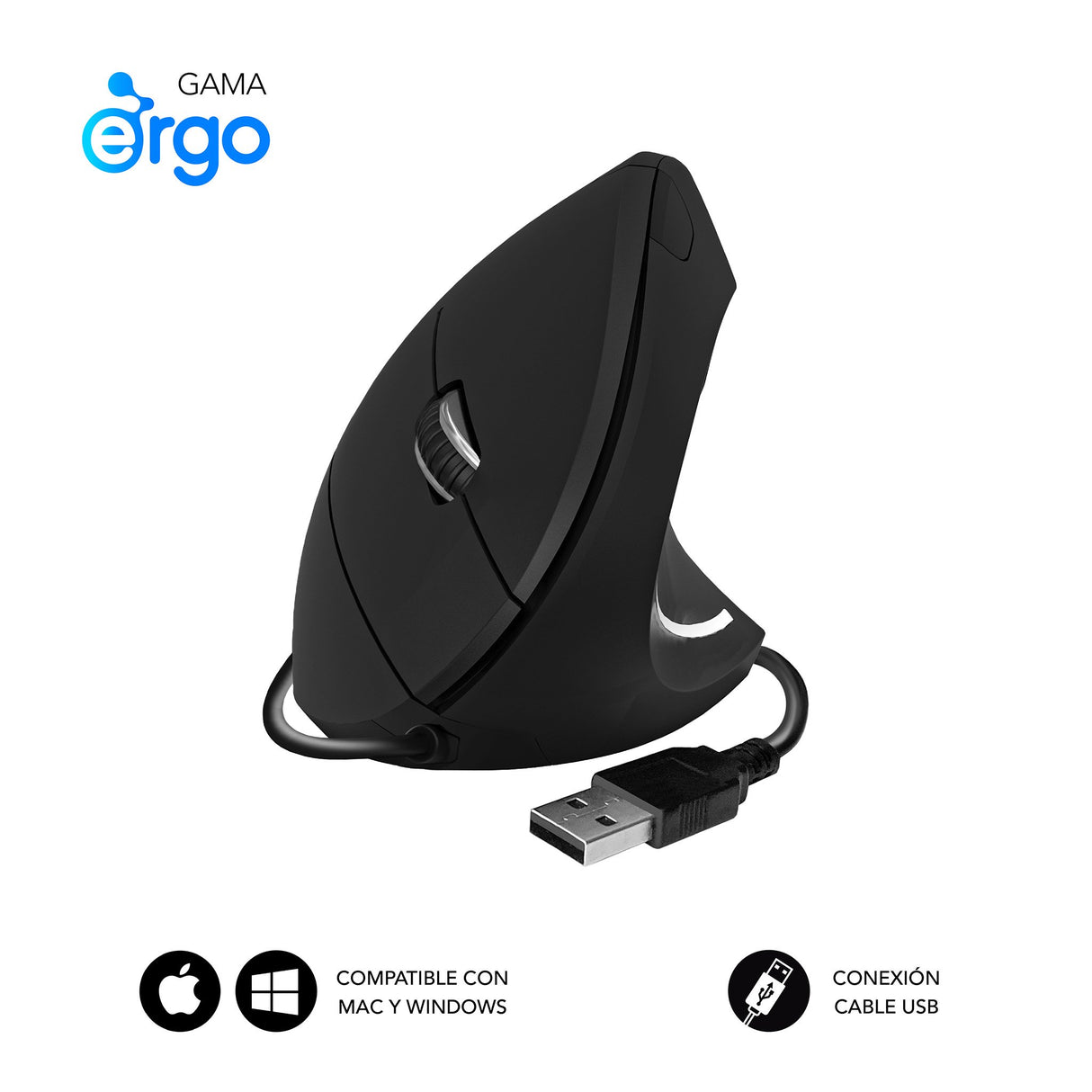 EAN 8436586743031 - SUBBLIM SUBMO-EDGVU01 ratón Universal mano derecha USB tipo A Óptico 1600 DPI imagen 1