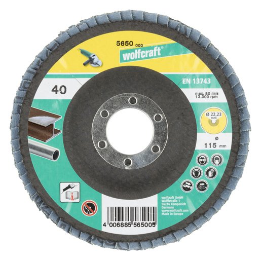 Disco De Láminas Abrasivo Ws, Grano 60 Ø115mm 5651000 Wolfcraft