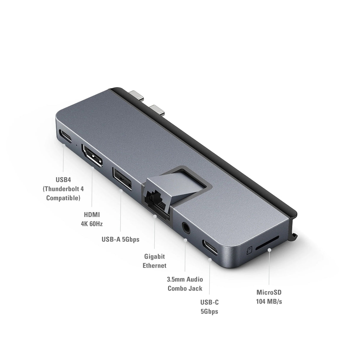 EAN 6941921148225 - HYPER DUO PRO 7-in-2 USB-C Hub USB Tipo C 104 Mbit/s Gris imagen 8