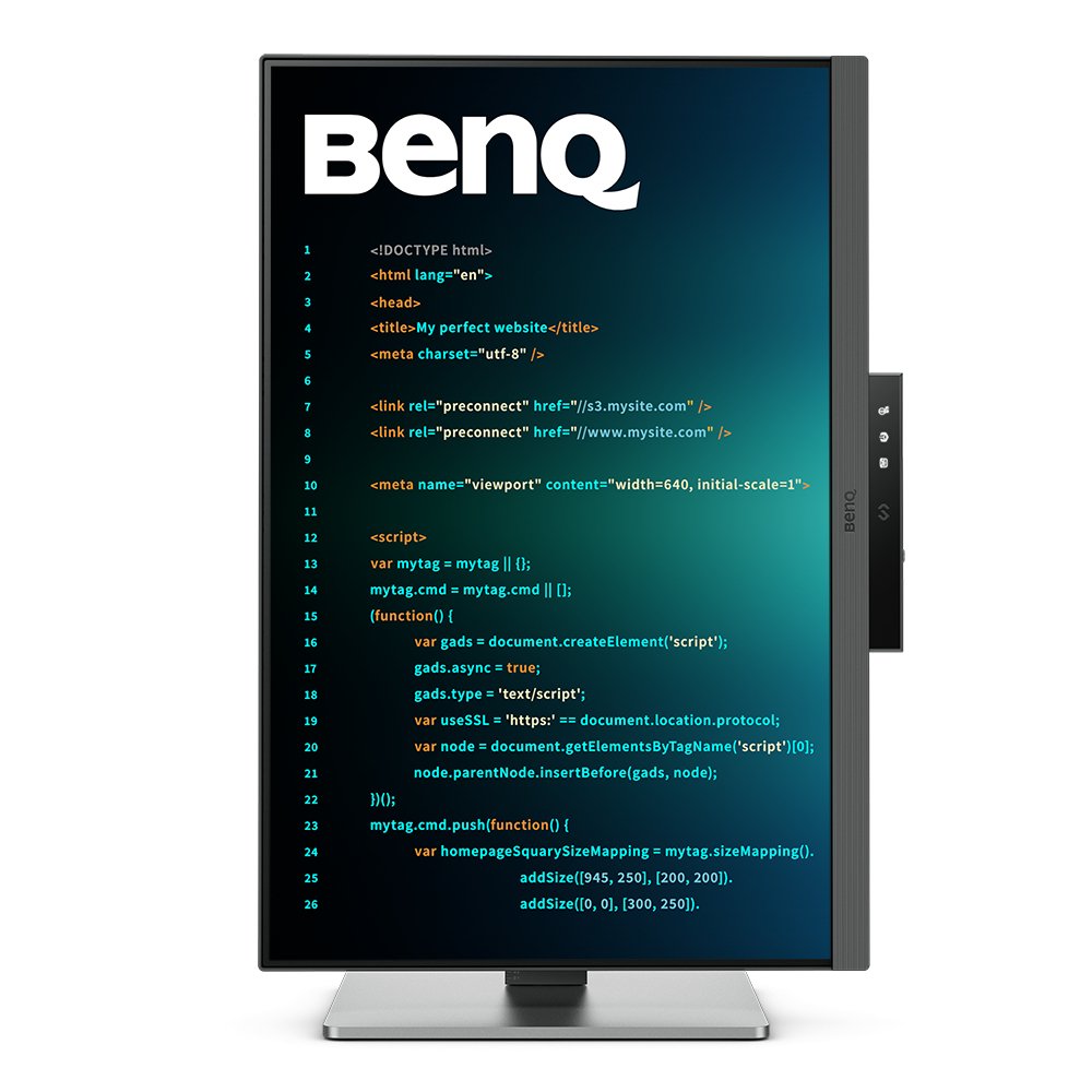 Monitor Para Programacion Benq Rd240q 24.1" Ips Wqxga ,2560 X 1600, 95% P3, Antideslumbramiento, Usb-C Pd90w., 16:10 Hdr10