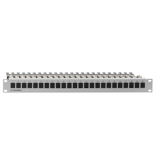 Patch Panel 19 24xtp Cat6a 500mhz *Gris Claro* Rutenbeck
