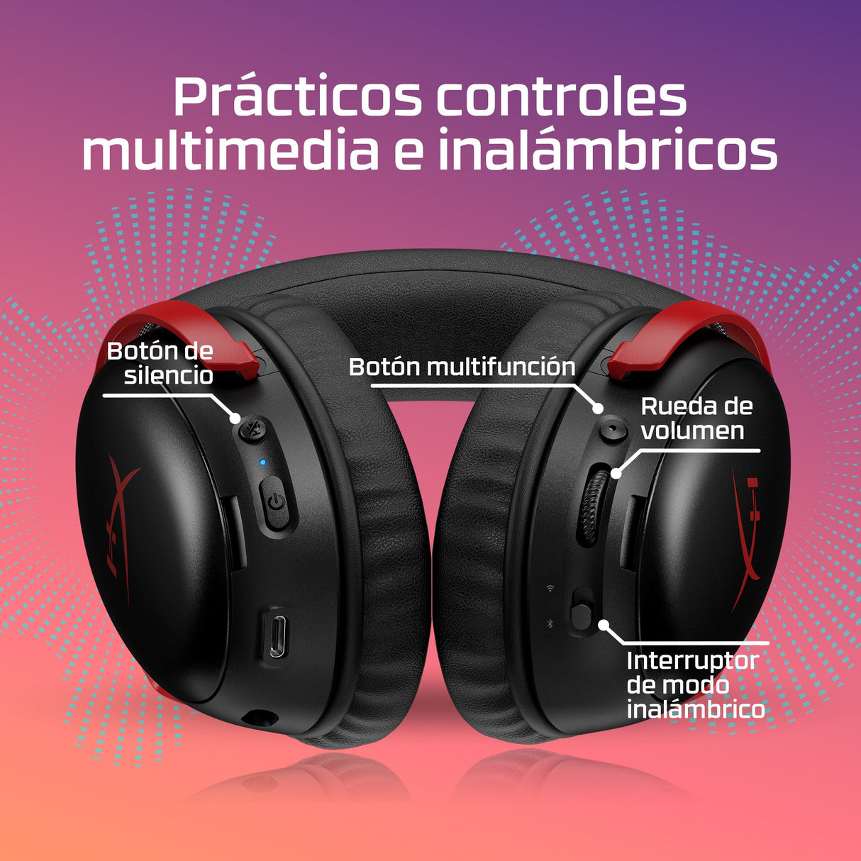 EAN 0198415435569 - HyperX Cloud III S Wireless Black-Red Gaming Headset Inalámbrico Diadema Juego Bluetooth imagen 2