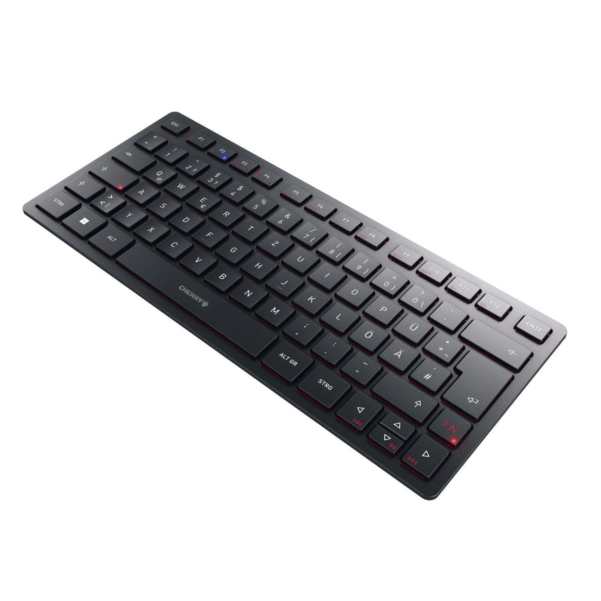 Teclado Alemán Cherry Kw 9200 Mini Usb + Rf Wireless + Bluetooth Qwertz Negro