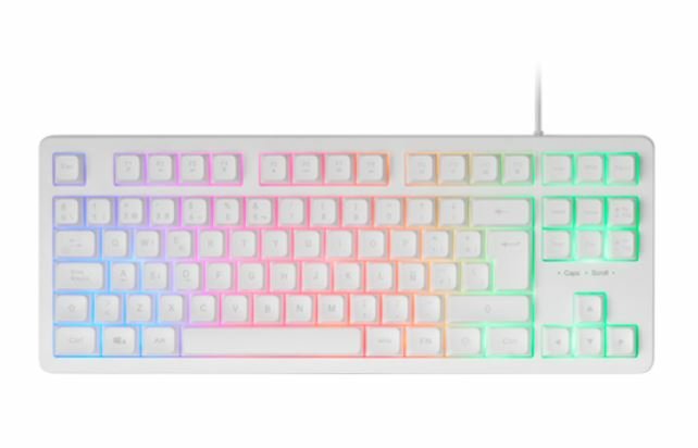 Teclado Español Hibrido Mecanico F-Rgb Mk023es Blanco Mars Gaming Teclas H-Mech/ Compacto/ Iluminación Frgb