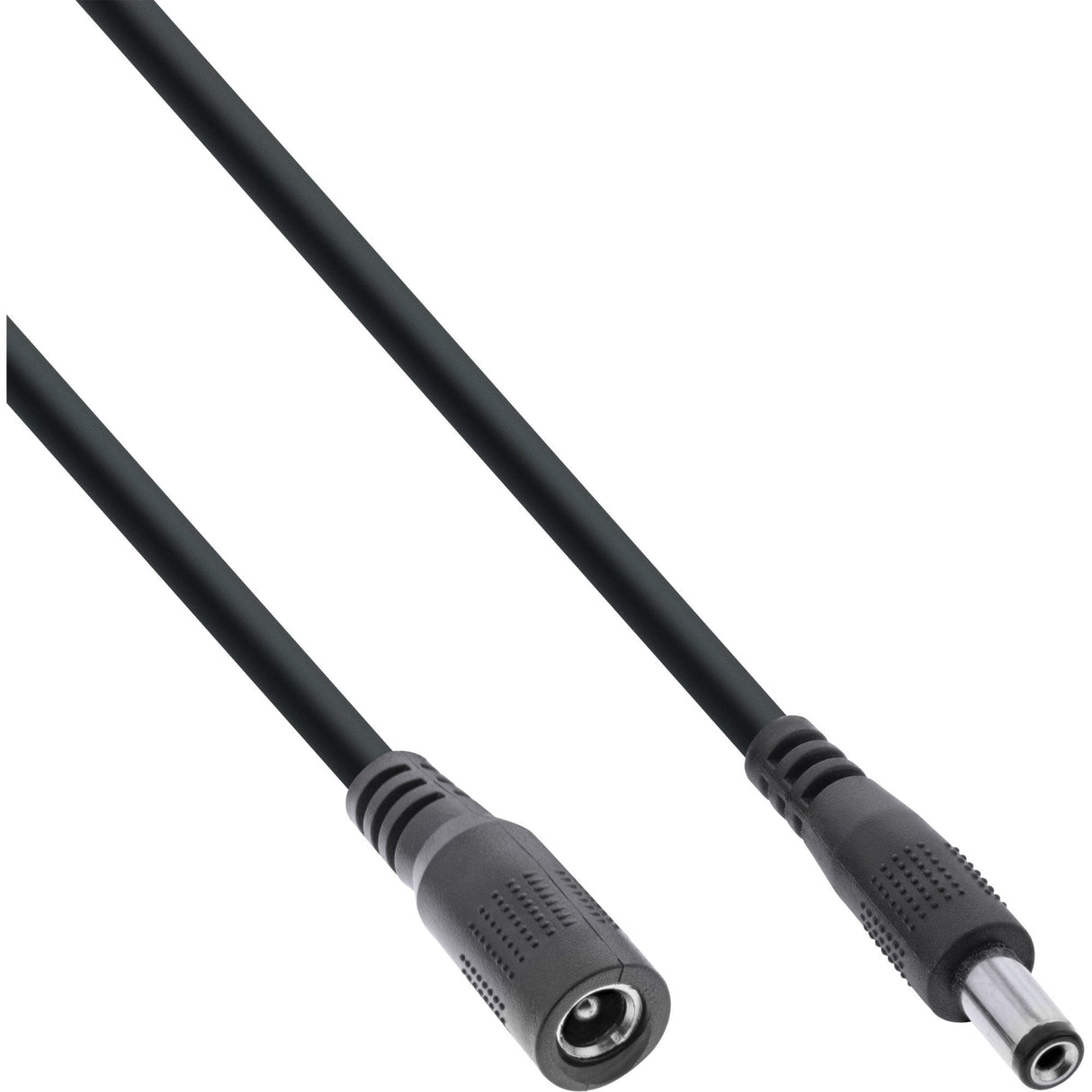 Cable De Extensión De Cc Inline, Enchufe De Cc Macho/Hembra 5,5x2,5 Mm, Awg 18, Negro, 2 M