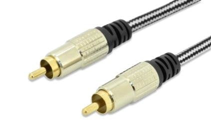 Ednet Audio Cable 1x Rca - M/M 1.5m Mono Shielded Gold
