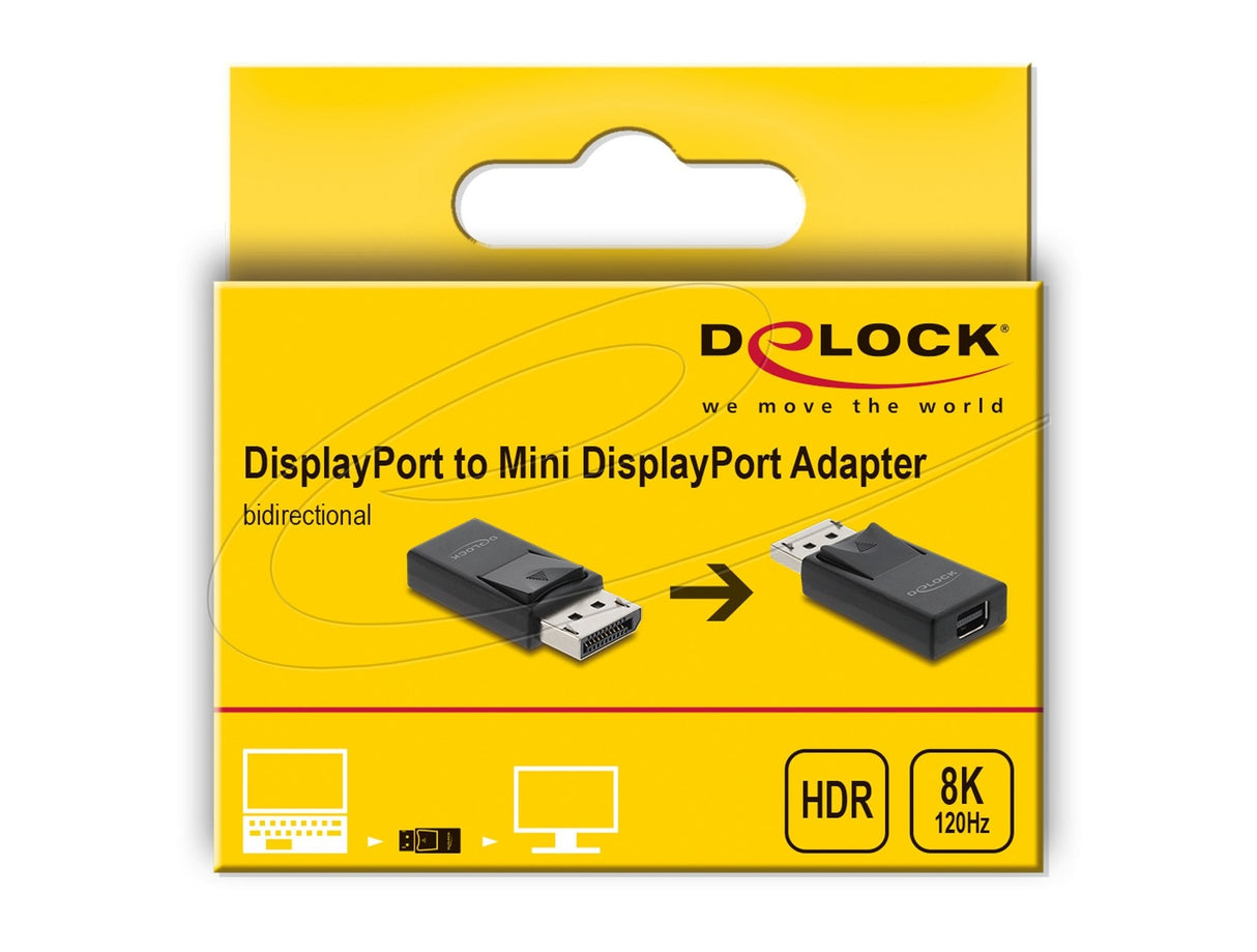 Delock Displayport Zu Mini Displayport Adapter 8k Mit Hdr Und Hdcp Unterstützung - Bidirektional