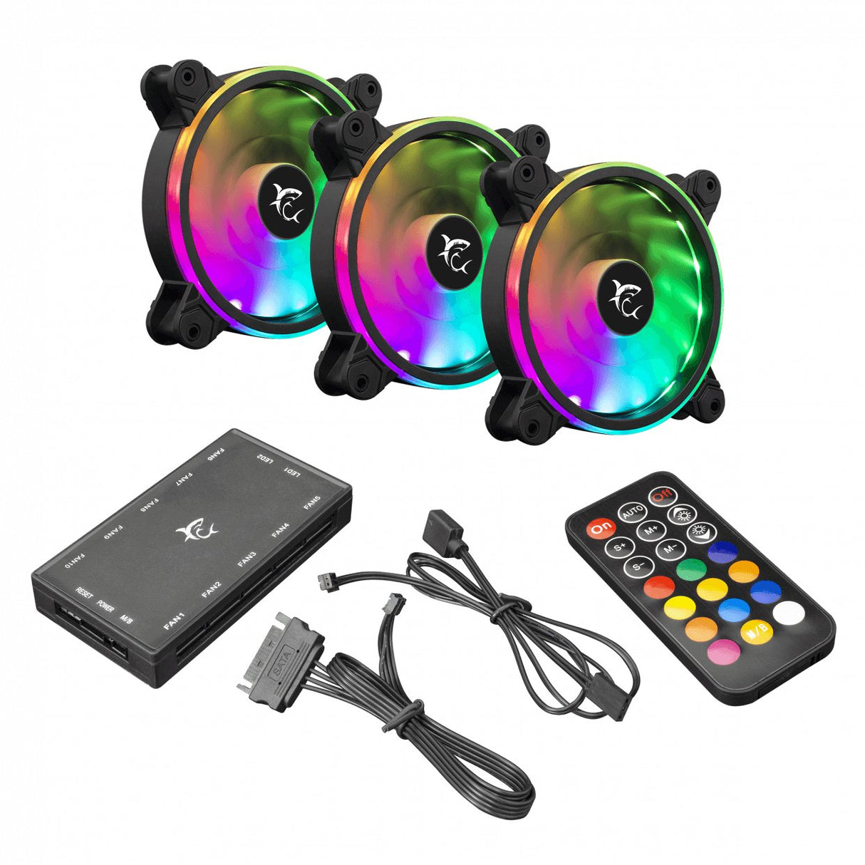 EAN 0736373268234 - White Shark Nebula Carcasa del ordenador Ventilador 12 cm Negro 3 pieza(s) imagen 2