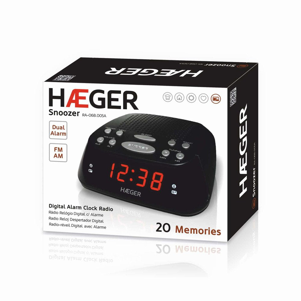Haeger Ra-06b.005b Despertador Reloj Despertador Digital Negro