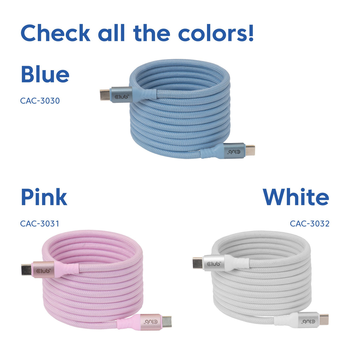 EAN 8719214473594 - CLUB3D CAC-3030 cable USB 2 m USB C 0,48 Gbit/s 240 W Azul imagen 4