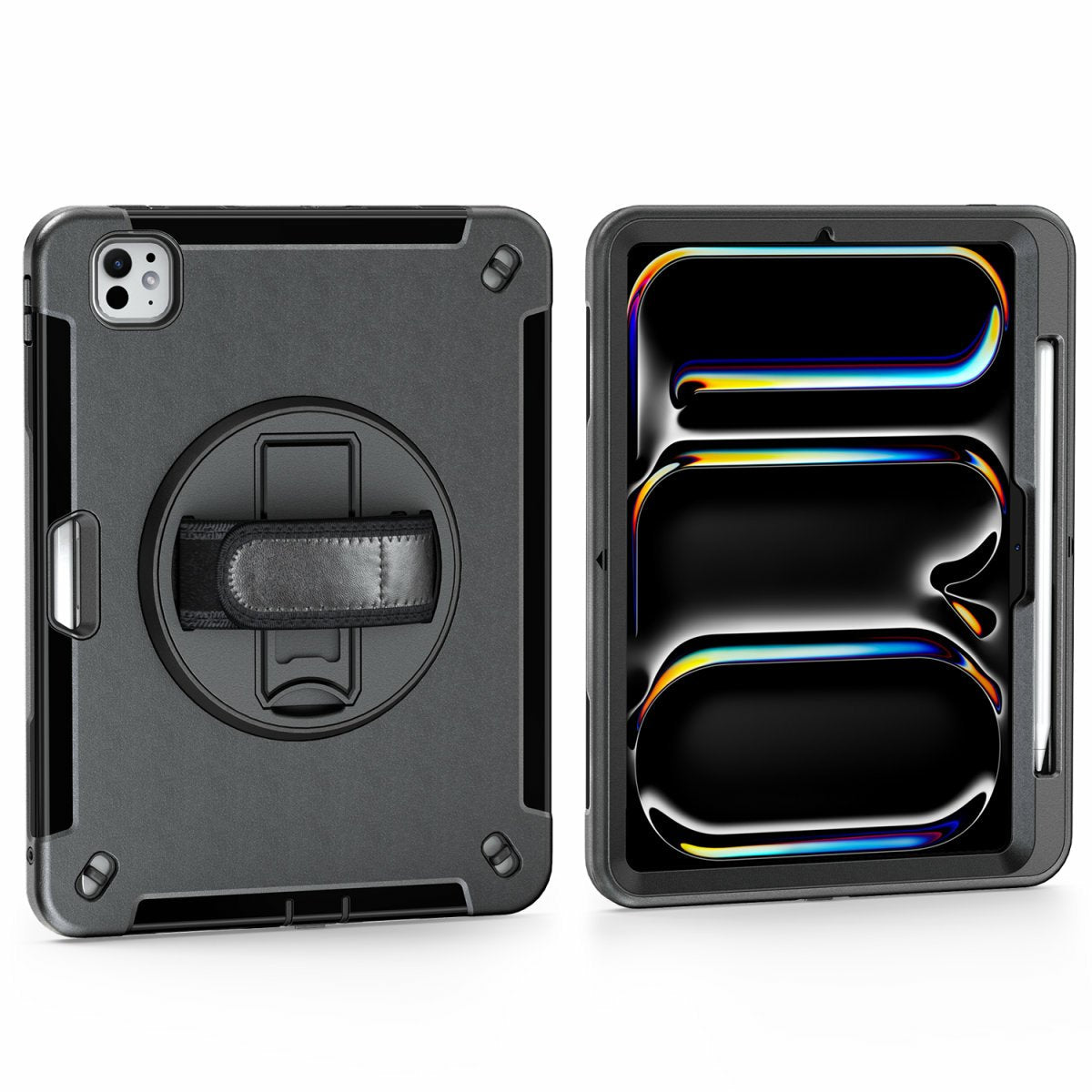 4smarts Rugged Case Grip Do Apple Ipad Pro 11" (M4, 2024) Uchwyt Stojak 360° Black