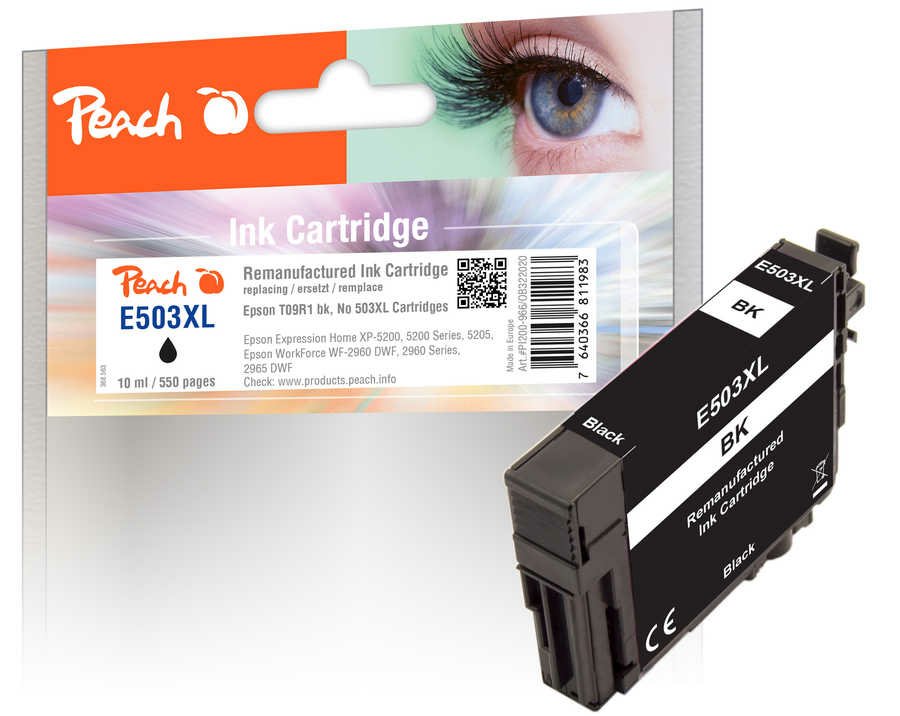 EAN 7640366811983 - Peach PI200-966 cartucho de tinta 1 pieza(s) Compatible Alto rendimiento (XL) Negro imagen 1