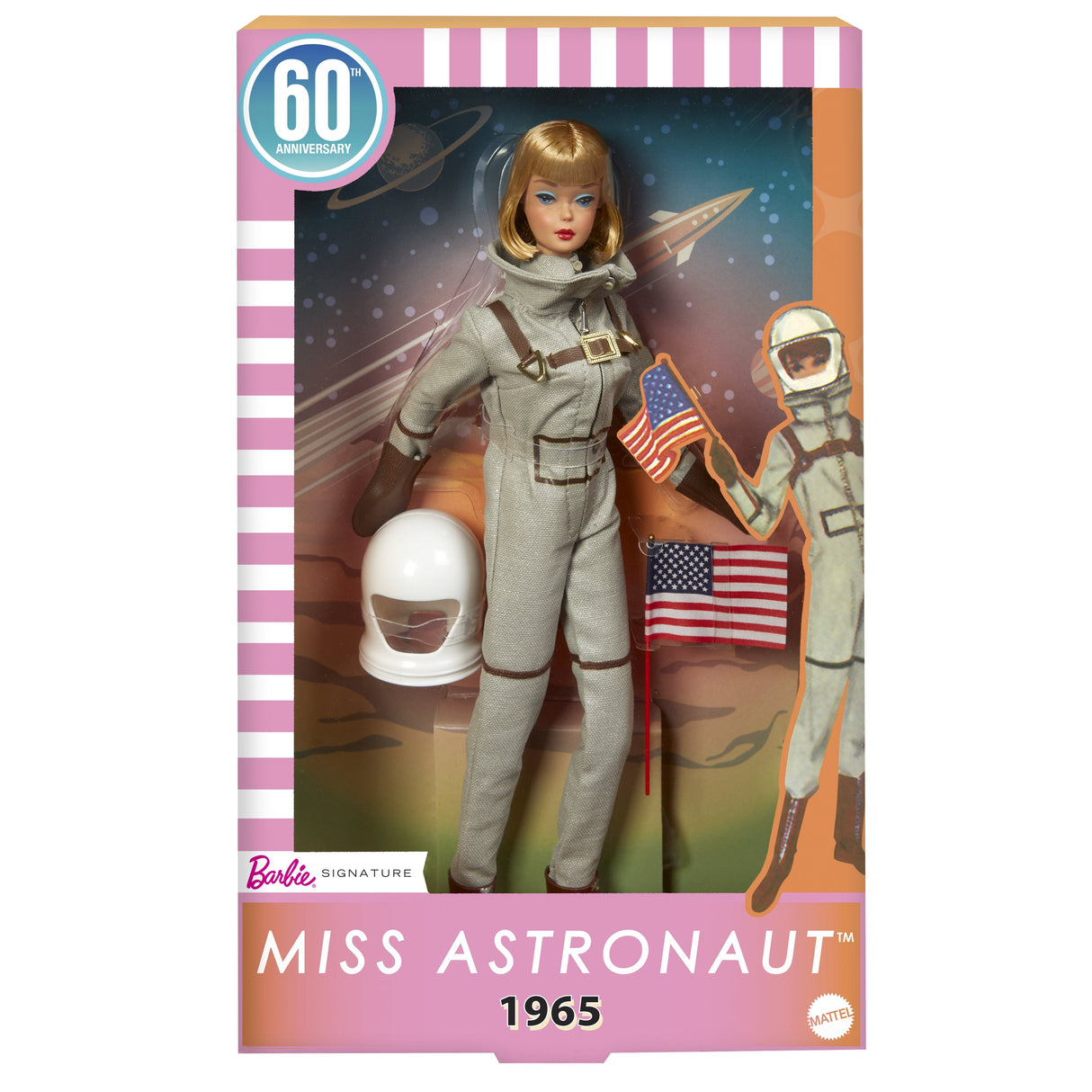 Barbie Barbie Signature Miss Astronaut Collection Doll Con Traje De Color Plateado, Botas De Habitación Y Accesorios De Casco Jbj48