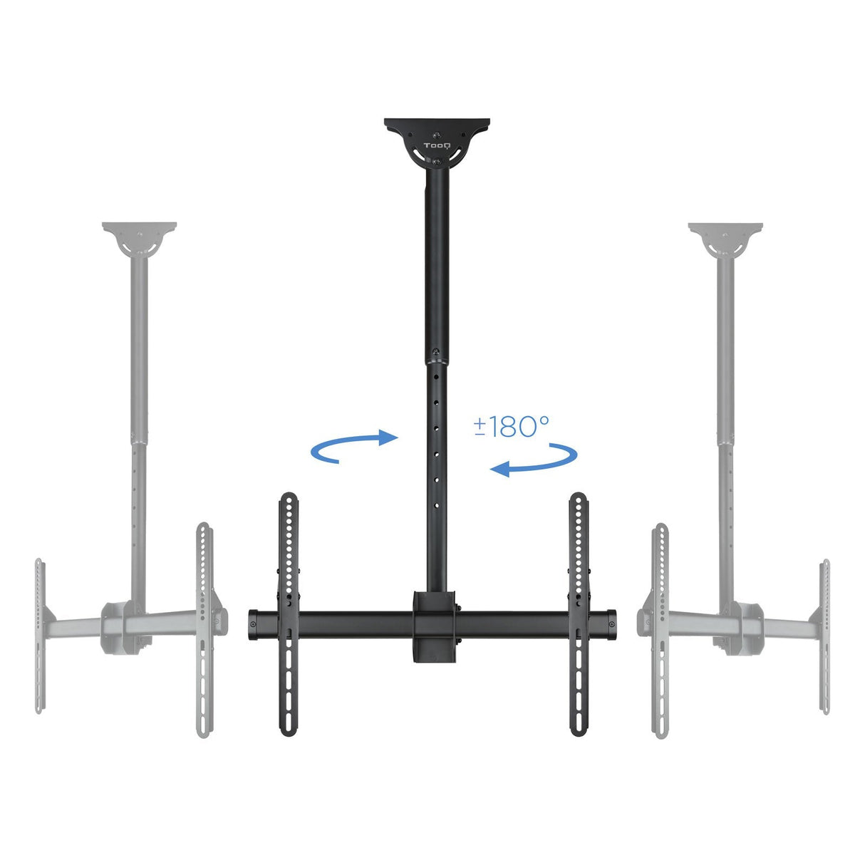 Tooq Soporte De Techo Giratorio Para Tv De 37"-70" - Gestion De Cables - Peso Max 50kg - Vesa 600x400mm