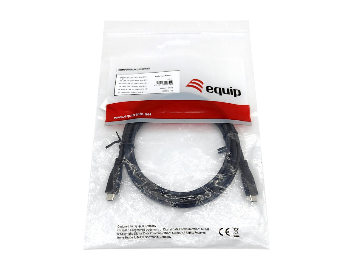 Equip Cable Usb-C2.0->C 3a Pd60w M M 0.30m Negro