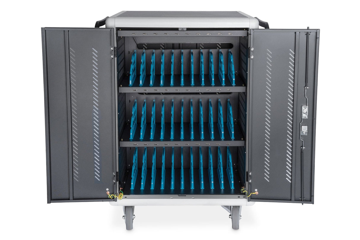 Digitus Dn-45005 Armario De Carga Móvil, 30 Estaciones De Carga, Max 15.6" Sincronización De Datos, Uv-C