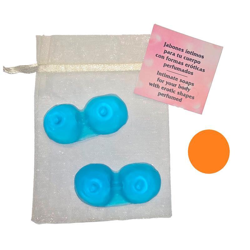 Diablo Picante - 2 Jabones Perfumados Forma Pechos Azul