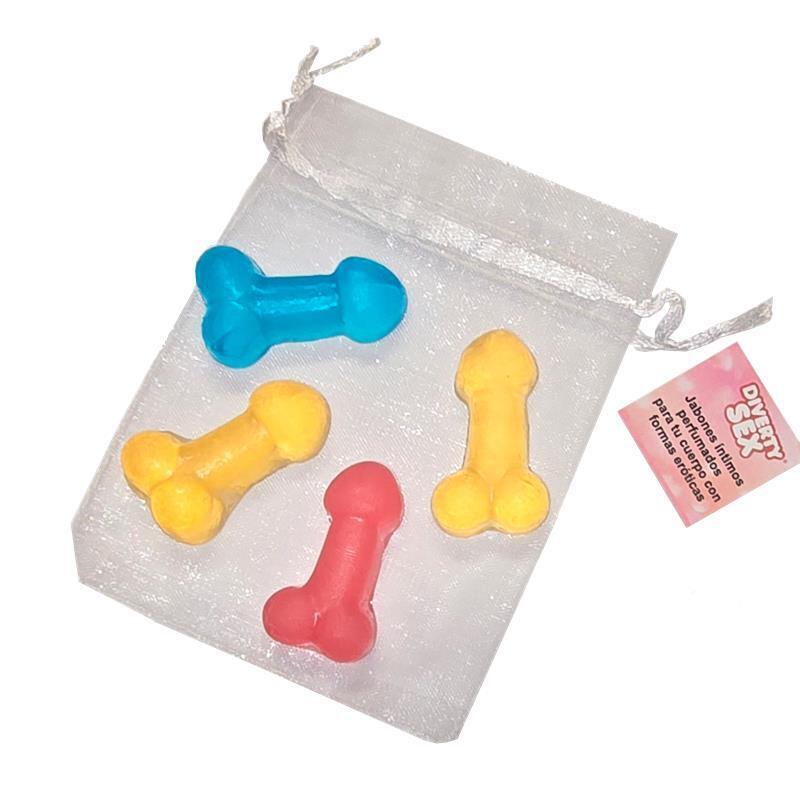 Diablo Picante - 4 Mini Jabones Perfumados Forma Pene
