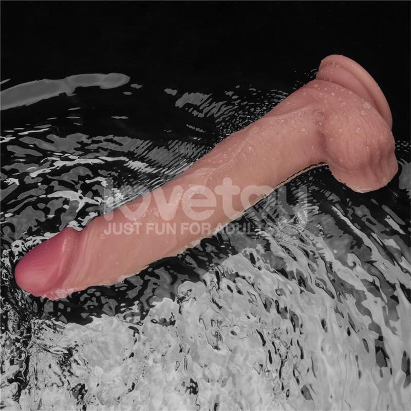 Dildo Con Vibración Piel Deslizante Silicona Dual Layer 10
