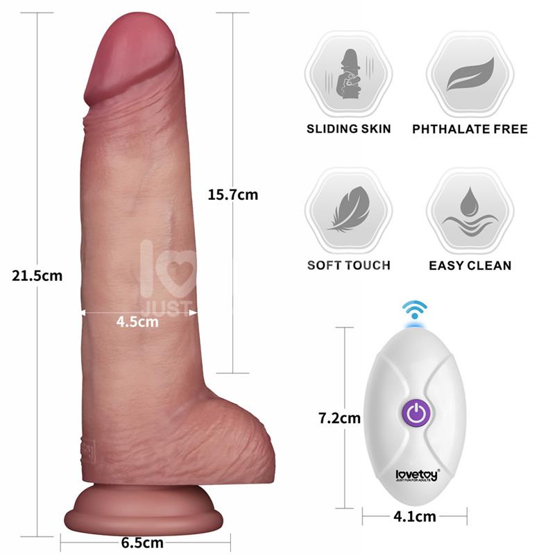 Dildo Con Vibración Piel Deslizante Silicona Dual Layer 8.5