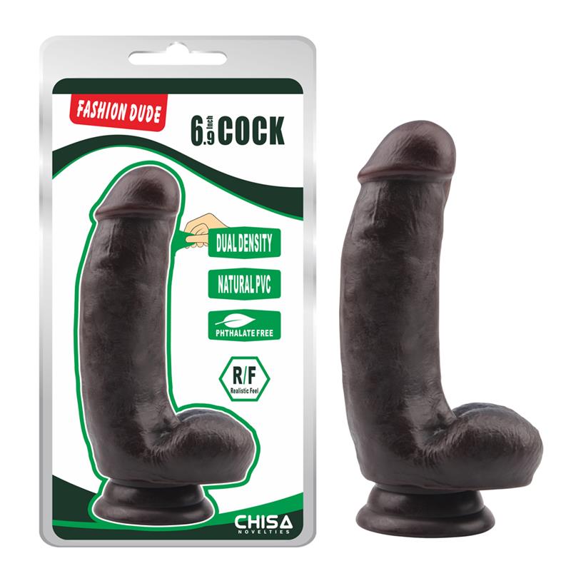 Dildo Dual Density Fashion Dude 17.2 X 4.1 Cm Marron